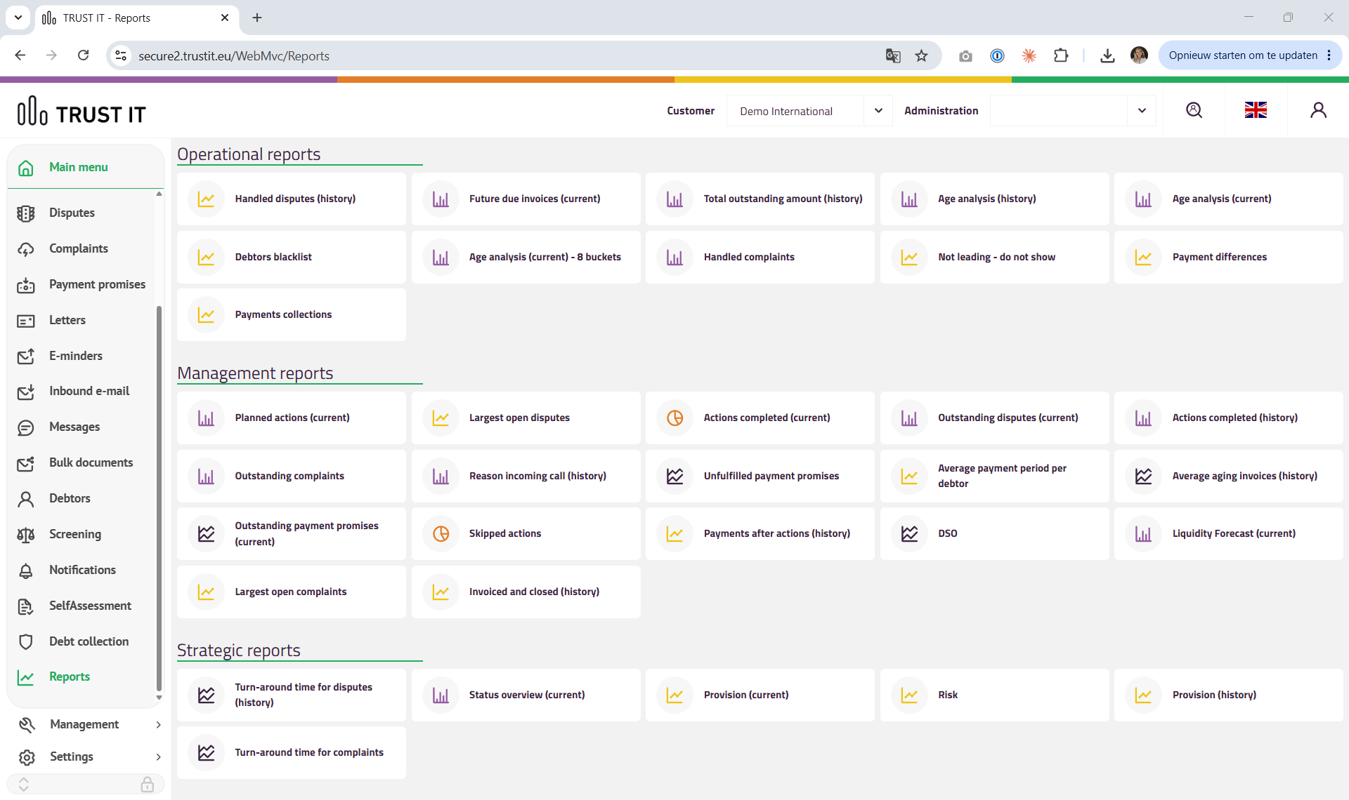 Rapportages en prognoses in TRUST IT